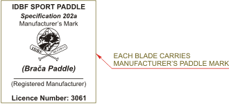 Dragon IBDF Mark BRACA-SPORT® Carbon Dragon Paddles are IDBF Certified for all competition