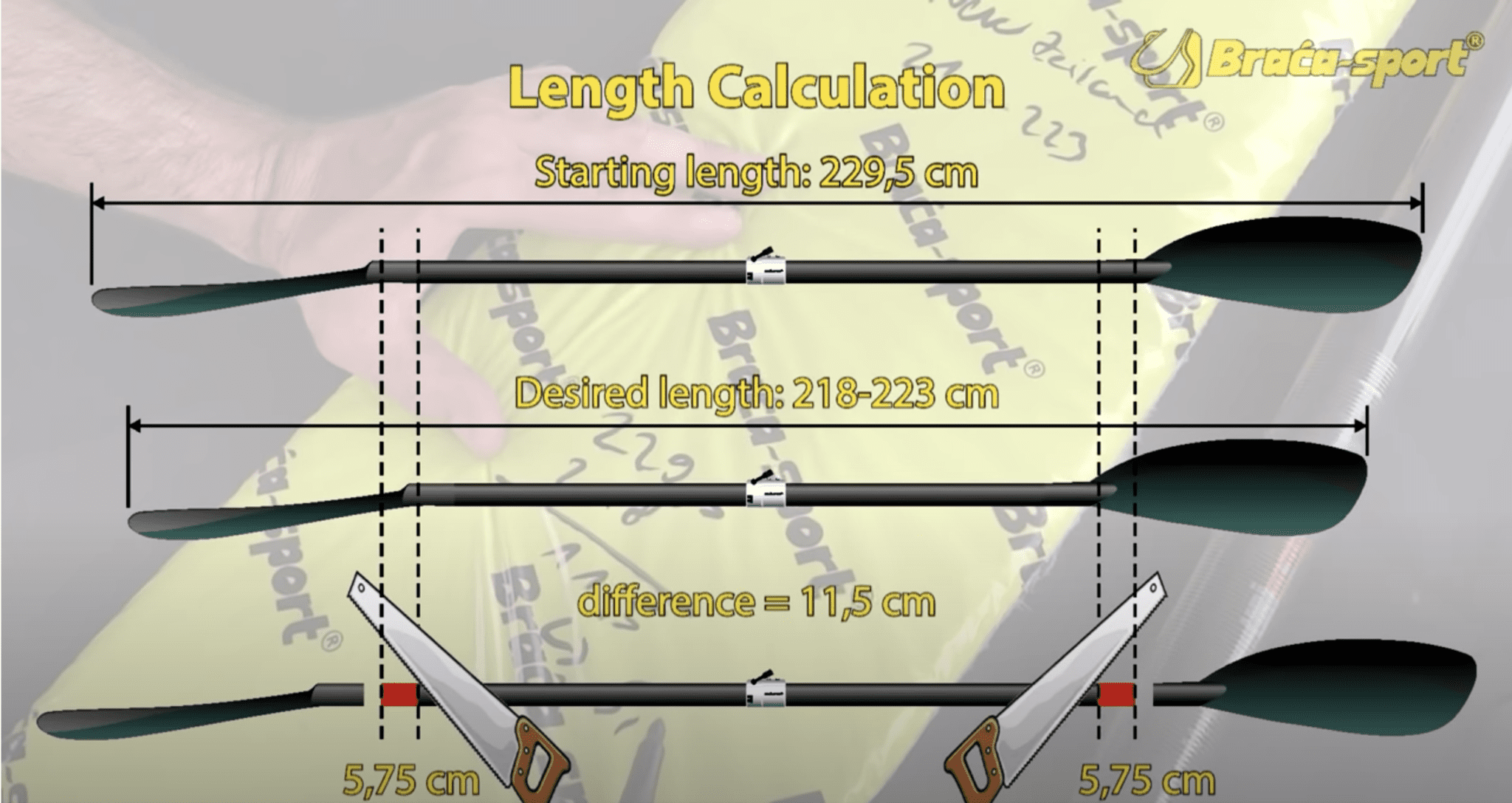 Custom Paddle Length Cuts How to cut a kayak paddle shaft for custom length