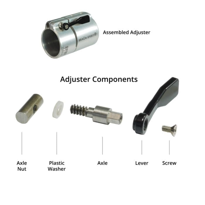Parts for braca paddle adjuster connector