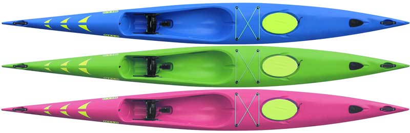 Three Nelo 510 colors, blue, green, pink. 